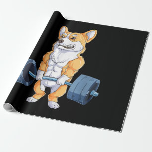 Buff Power Lifting Corgi Bodybuilder Cadeaupapier