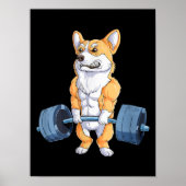 Buff Power Lifting Corgi Bodybuilder Poster (Voorkant)