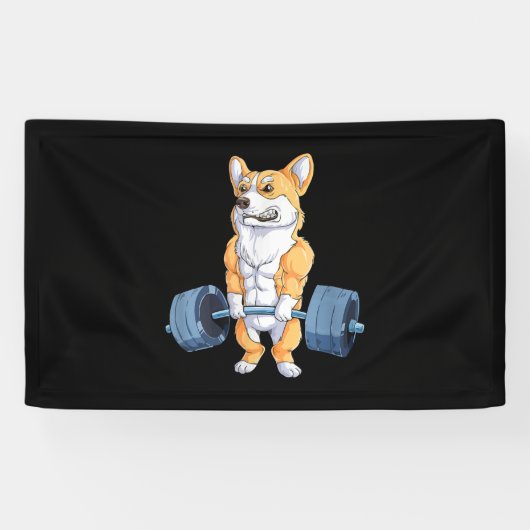 Buff Power Lifting Corgi Bodybuilder Spandoek (Horizontaal)
