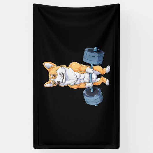 Buff Power Lifting Corgi Bodybuilder Spandoek (Verticaal)