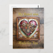 Buff Red Heart Steampunk-serie Briefkaart (Voorkant / Achterkant)