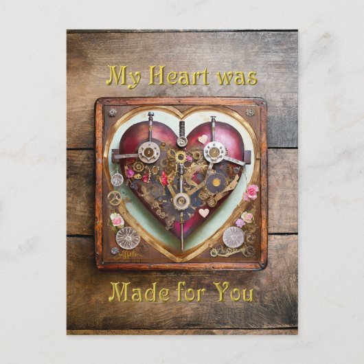 Buff Red Heart Steampunk-serie Briefkaart (Voorkant)