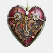 Buff Red Heart Steampunk-serie Keramisch Ornament (Rechts)