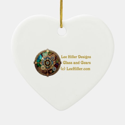 Buff Red Heart Steampunk-serie Keramisch Ornament (Achterkant)