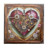 Buff Red Heart Steampunk-serie Tegeltje (Voorkant)