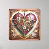 Buff Red Heart Steampunk Series Canvas Afdruk (Voorkant)