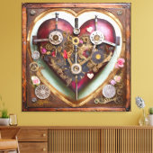 Buff Rode Hart Stoomtech Serie Canvas Afdruk (Insitu (Woonkamer))