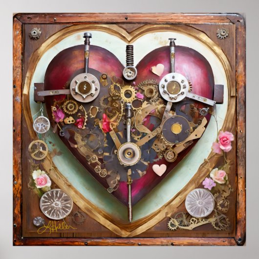 Buff Rood Hart Steampunk Serie Poster (Voorkant)
