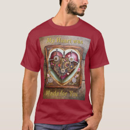 Buff Rood Hart Steampunk Serie T-shirt