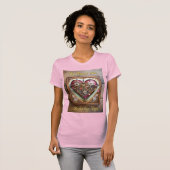 Buff Rood Hart Steampunk Serie T-shirt (Voorkant volledig)