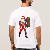 Buff Santa Blowing Kiss! Ripped Abs & Sweet Christ T-shirt (Achterkant)