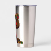 Buff Santa Peace Sign! Ripped Abs & Funny Christma Geïsoleerde Drinkbeker (Links)