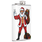 Buff Santa Peace Sign! Ripped Abs & Funny Christma Heupfles (Rechts)