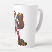 Buff Santa Peace Sign! Ripped Abs & Funny Christma Latte Mok (Rechterhoek)