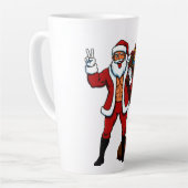 Buff Santa Peace Sign! Ripped Abs & Funny Christma Latte Mok (Linkerhoek)