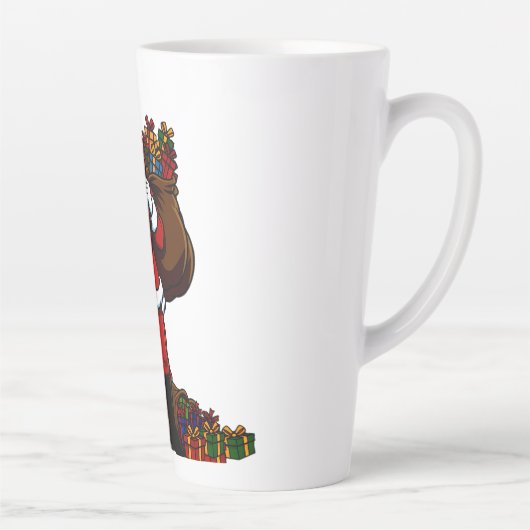 Buff Santa Peace Sign! Ripped Abs & Funny Christma Latte Mok (Rechts)