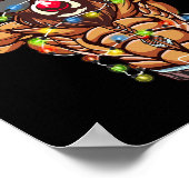 Buff Santa Rendier Bodybuilding Kerst Gym Wei Poster (Hoek)