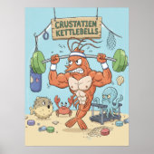Buff Shrimp Gym Poster – Funny Beach Art (Voorkant)