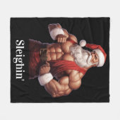 Buff Sinterklaas Workout Spieren Gym Fleece Deken (Voorkant (Horizontaal))