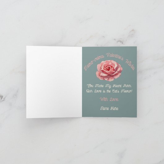 Buff Tabby Cat Gesponnen-effect Valentijn Kaart (Binnen)