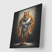 Buff tijger kooi vierkante klok (Hoek)