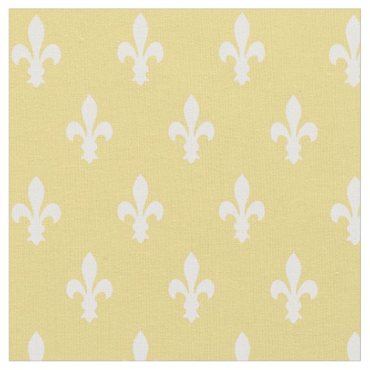 Buff Victoriaans Fleur de Lys Fabric Stof (Close Up)