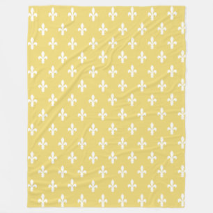 Buff Victoriaans Fleur de Lys Fleece Deken