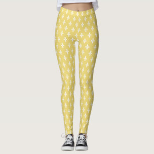 Buff Victoriaans Fleur de Lys Leggings