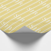 Buff Victoriaans Stripe met Monogram Cadeaupapier (Hoek)
