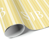 Buff Victoriaans Stripe met Monogram Cadeaupapier (Rol Hoek)