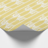 Buff Victoriaans Stripe met vlinder Cadeaupapier (Hoek)