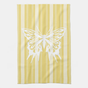 Buff Victoriaans Stripe met vlinder Theedoek