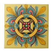 Buff Victoriaans tapeontwerp Tegeltje (Voorkant)