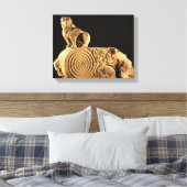 Buff zandsteenarchitrave met griffin, Sanchi, MP Canvas Afdruk (Insitu (Slaapkamer))