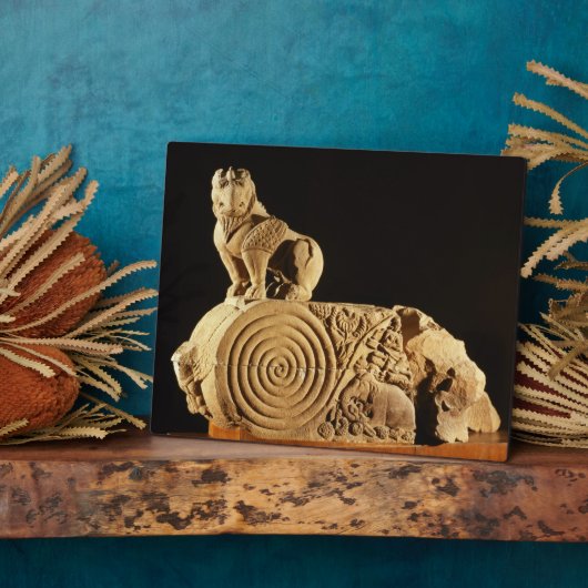 Buff zandsteenarchitrave met griffin, Sanchi, MP Fotoplaat (Zijkant)