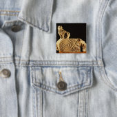 Buff zandsteenarchitrave met griffin, Sanchi, MP Vierkante Button 5,1 Cm (In situ)