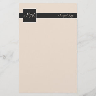 Buff & zwart kleurenblok Stationery Briefpapier