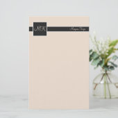 Buff & zwart kleurenblok Stationery Briefpapier (Staand voorkant)