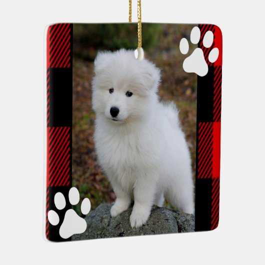 Buffalo Aangepaste hond foto Keramisch Ornament (Rechts)