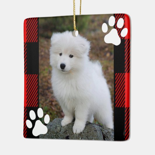 Buffalo Aangepaste hond foto Keramisch Ornament (Links)