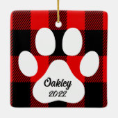 Buffalo Aangepaste hond foto Keramisch Ornament (Achterkant)