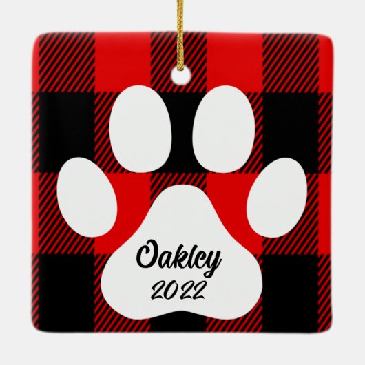 Buffalo Aangepaste hond foto Keramisch Ornament (Achterkant)