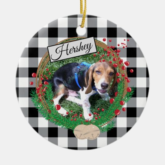 Buffalo Aangepaste hond rond Ornament controleren (Voorkant)