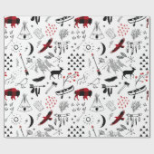 Buffalo Adventures Black en Red Pset ID599 Cadeaupapier (Vlak)