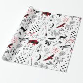 Buffalo Adventures Black en Red Pset ID599 Cadeaupapier (Uitgerold)