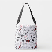 Buffalo Adventures Black en Red Pset ID599 Crossbody Tas (Voorkant)