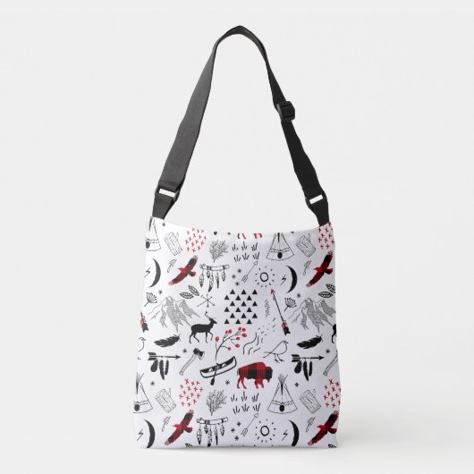 Buffalo Adventures Black en Red Pset ID599 Crossbody Tas (Voorkant)