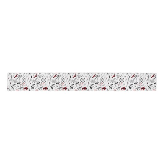 Buffalo Adventures Black en Red Pset ID599 Grosgrain Lint (Voorkant)