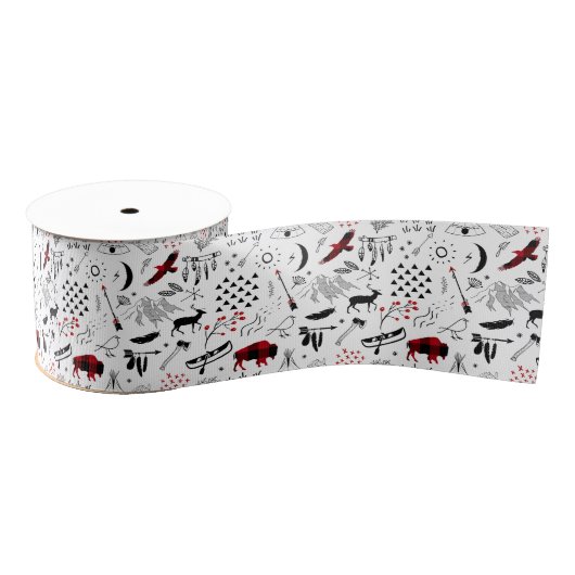 Buffalo Adventures Black en Red Pset ID599 Grosgrain Lint (Spoel)