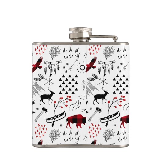 Buffalo Adventures Black en Red Pset ID599 Heupfles (Achterkant)